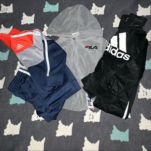 3 2T Sweatsuits (2 Adidas and 1 Fila)
